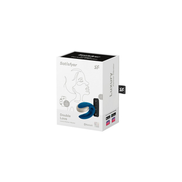 Vibromasseur connecté pour couple avec télécommande Double Love bleu Satisfyer 